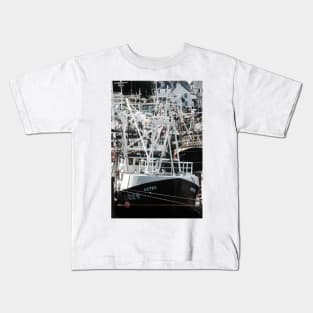 Fishing boats moored in harbour at Kirkcudbright, Scotland Kids T-Shirt